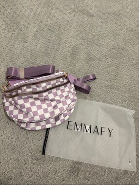 Viral Emmafy Lavender Checkered Crossbody Bag